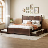 Harper & Bright Designs Queen Storage Bed with Twin XL Trundle, Wood Queen Size Platform Bed with 2 Storage Drawers, 750 LBS Capacity, No Box Spring Needed, Walnut Harper & Bright Designs