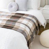 BATTILO HOME Brown Plaid Throw Blanket for Couch - Fall Plaid Blanket Buffalo Plaid Blankets - Lightweight Farmhouse Outdoor Throw Blankets for Bed, Sofa (50"x60", Coffee) BATTILO HOME