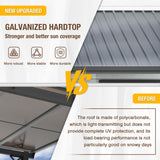 EBE 14' x 10' Hardtop Gazebo, Lean to Gazebos with Galvanized Steel Roof, Heavy Duty Outdoor Pergola and Gazebos Clearance, Wall Mounted Grill Gazebo Awning for Patio, Poch, Backyard EBE