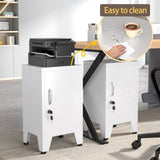 GAIOUS White Nightstand, Single Door Pantry Cabinet with Adjustable Shelf and Feet can be Used as Side Table, Stackable Small Storage Cabinet for Bedroom, Living Room, Office and Gym GAIOUS