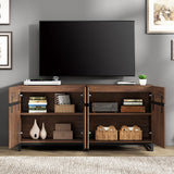 WAMPAT Modern TV Stand for TVs up to 110 inch, 4 in 1 Wood Entertainment Center TV Console Table with Adjustable Shelves and Metal Base for Living Room,Bedroom,Oak WAMPAT