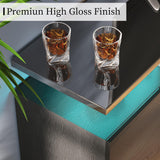 AMERLIFE Fireplace TV Stand with 40" Fireplace, 80" Modern High Gloss Fireplace Entertainment Center LED Lights, 2 Tier TV Console Cabinet for TVs Up to 90", Obsidian Black AMERLIFE