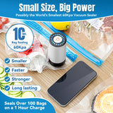 Billty Vacuum Sealer, Handheld Vacuum Sealer, 3rd Generation Vacuum Sealer for Food + 30 Sous Vide Bags billty