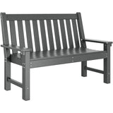YITAHOME Garden Bench, All Weather Outdoor Bench for 2-3 Persons, Fade/Rot Resistance Patio Benches for Park, Porch, Patio & Backyard (Grey) YITAHOME