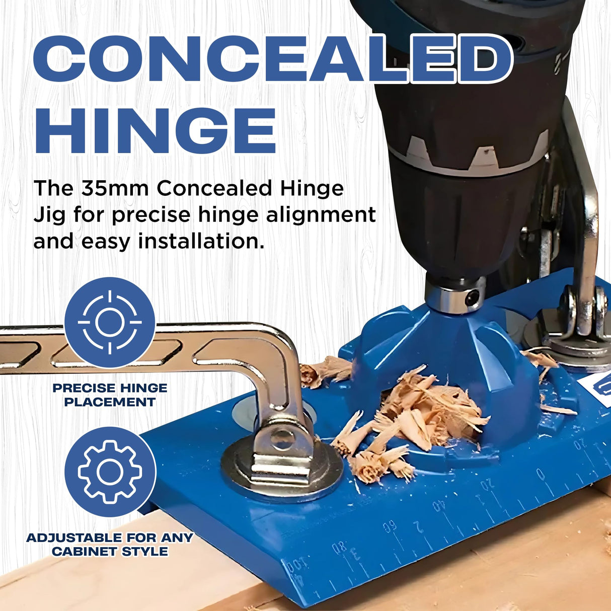 Alec Tools Cabinet Installation Tools Complete Set - Adjustable Cabinet Hardware Jig Kit for Handles, Knobs, Drawer Pulls - Cabinet Handle Jig, Concealed Hinge Jig, Automatic Center Punch, Drill Bits Alec Tools