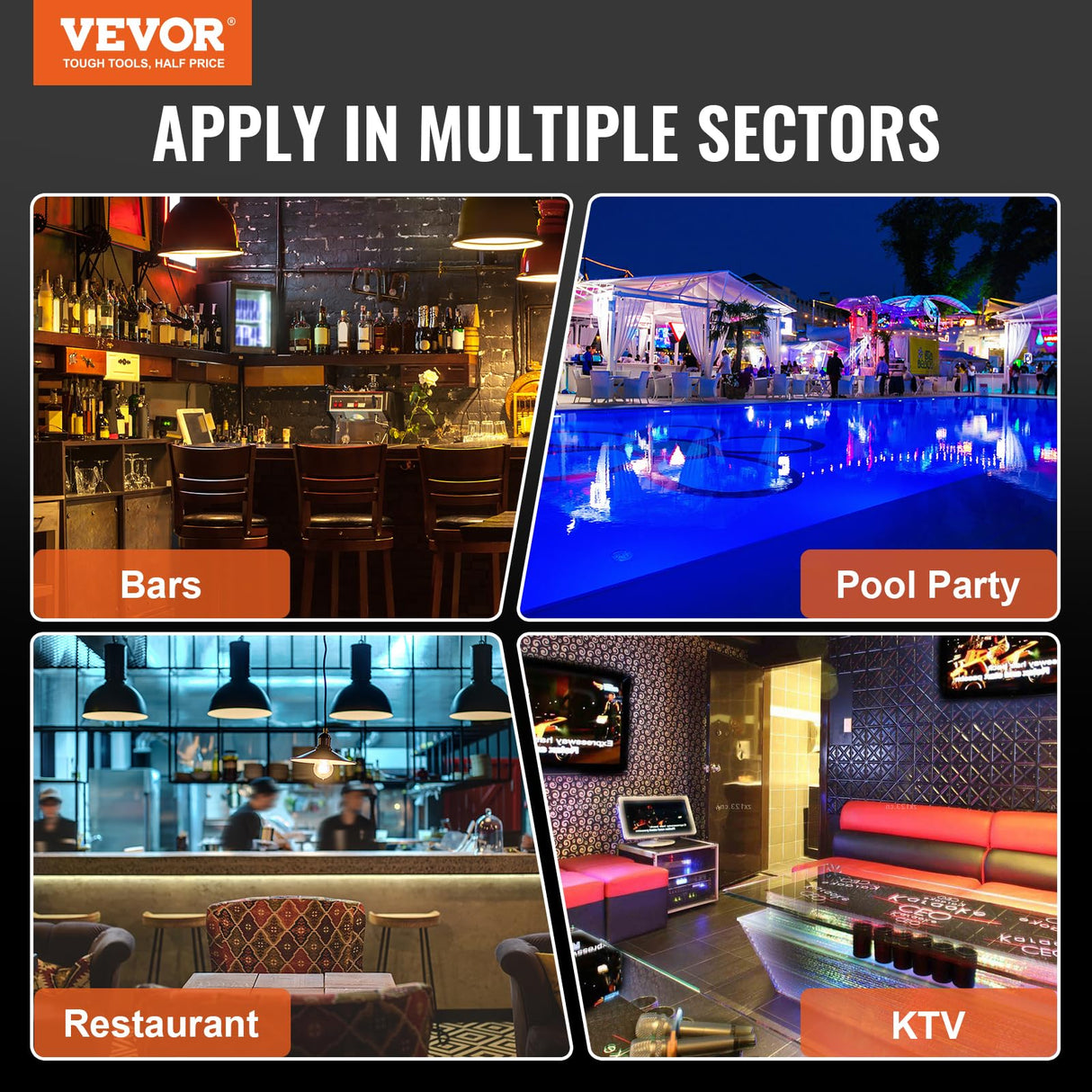 VEVOR LED Lighted Liquor Bottle Display, 3 Tiers 16 Inch Commercial Illuminated Home Bar Shelf, 3 Steps Whiskey Rack Stand, Acrylic Drink Shelves with RF Remote & App Control, and Multicolor Light VEVOR