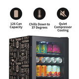 NewAir Beverage Refrigerator Cooler with 126 Can Capacity - Freestanding Mini Bar Beer Fridge for Bedroom, Dorm, Office - Small Refrigerator Cools to 37F Perfect For Beer, Soda, And Drinks NewAir