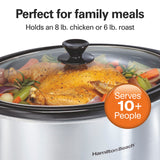 Hamilton Beach 8 Quart Programmable Slow Cooker with Three Temperature Settings, Dishwasher Safe Crock and Lid, Silver (33480) Hamilton Beach