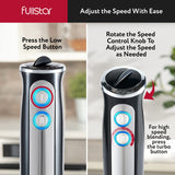 Immersion Blender Set, Hand Blender Electric, Immersion Blender Handheld, 9-Speed, 500W Handheld Blender - Hand Blenders Immersion, Hand Mixer Electric Blenders, Smoothie Blender (3-in-1, Black) fullstar