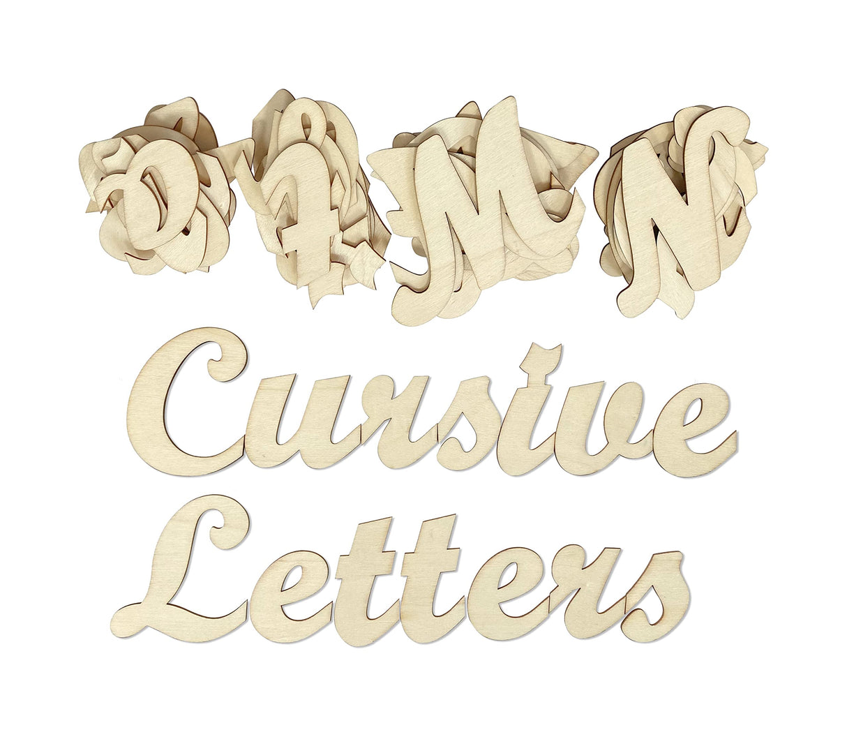 3 Inch 284 Pieces Wooden Letters Unfinished Wood Letters for Crafts Cursive Alphabets with Extras Cregugua
