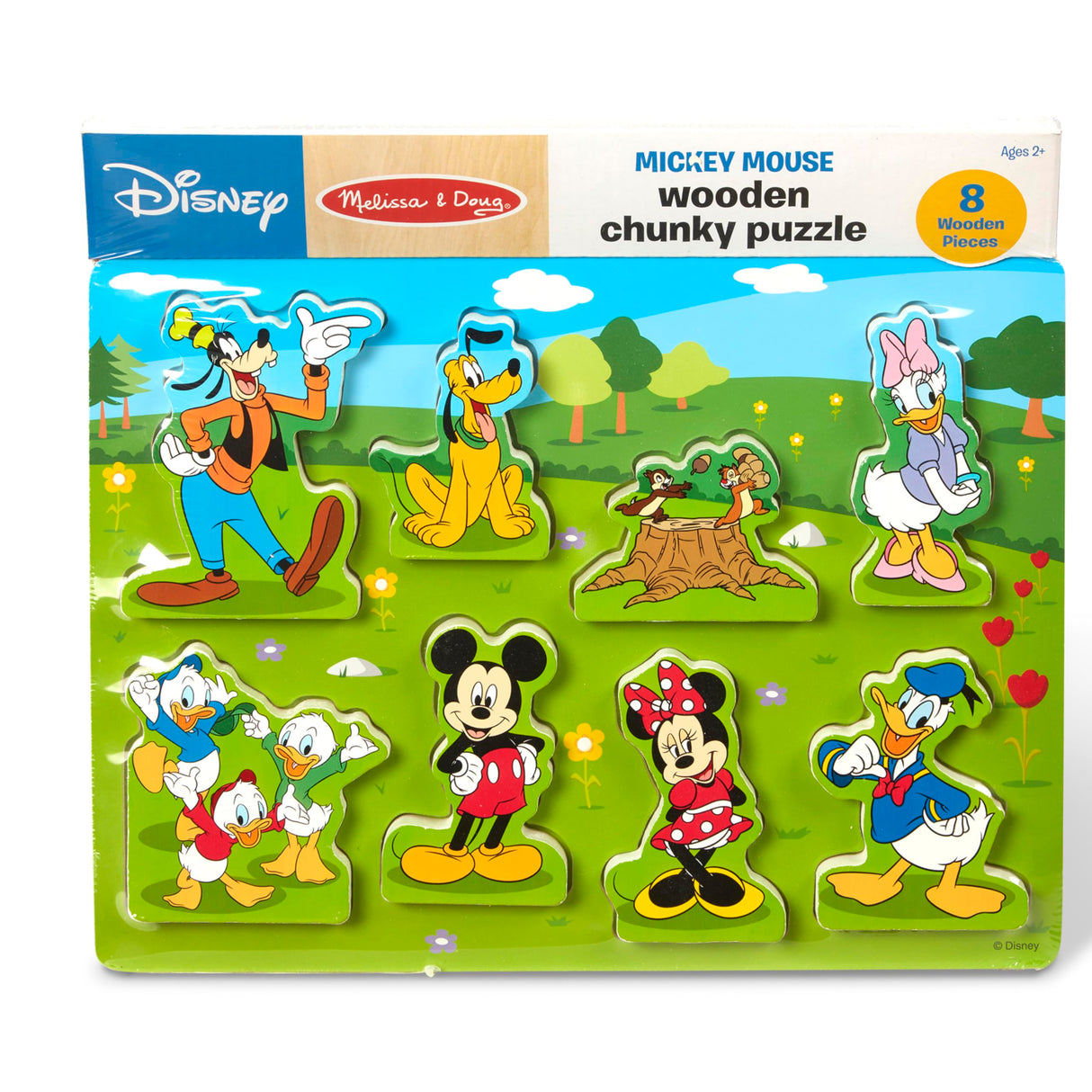 Melissa & Doug Disney Mickey Mouse Wooden Chunky Puzzle (8 pcs) Disney Characters Wooden Puzzle, Mickey Mouse For Toddlers And Kids Ages 2+ Melissa & Doug