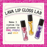 MindWare Science Academy Lava Lip Gloss Lab - 33 Piece Lip Gloss Making Kit - Make 3 DIY Lip Glosses MindWare