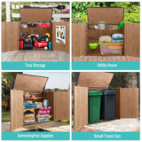 Outdoor Storage Cabinet,Wooden Garden Shed with Metal Frame Structure and Adjustable Shelf,33.3 Cu Ft Horizontal Waterproof Patio Tools Storage Box for Sofa Cushion, Lawn Mower and Garbage Cans Suumerpety