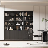 INNOD 72" Tall Book Shelve Bookcases with Doors, Floor Standing 6 Shelf Display Storage Shelves, Book Shelf with Storage Cabinet, Home Decor Furniture for Living Room Bedroom and Home Office INNOD