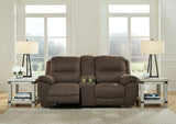 Signature Design by Ashley Next-Gen Gaucho Classic Reclining Loveseat with Console, Dark Brown Signature Design by Ashley