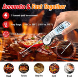 Meat Thermometer, IP67 Waterproof Digital Meat Thermometer with Backlight, Hold Function & Magnet for Grill, BBQ, Candy, Beef,Turkey，Gadgets Essentials BBQ Accessories Grill Gifts for Men Jamestry