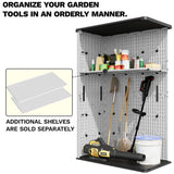 Devoko 50 Cu.ft Outdoor Storage Cabinet - Vertical Resin Storage Shed - Holds Patio Furniture, Pool Toys, Garden Tools (White) Shelf Not Included Devoko