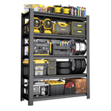 ErgoNova 72" H Garage Shelving,3500LBS Heavy Duty Garage Storage Shelves,Adjustable 5-Tier Metal Shelving Unit,for Garage Warehouse Basement Industrial Utility Racks,23.6" D X 48" W X 72" H,Black ErgoNova