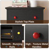 LIKIMIO Tall Skinny Dresser, 6 Drawer Dresser Tall with Colorful Handles, Chest of Drawers for Bedroom, 51.5" H Modern Wooden Storage Cabinet with Metal Sliding Rail, Black LIKIMIO