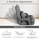 STHOUYN Folding Sofa Bed, Convertible Sleeper Chair Bed with USB, Floor Chair with 5-Position Adjustable Back Support, Small Comfy Couch for Bedroom Small Space, Cozy Chair, Apartment Dorm (Dark Grey) STHOUYN