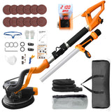 POPBULL Electric Drywall Sander (1050W) With Vacuum, Heavy Duty Drywall Sander with LCD Digital Display,9 Variable Speed 800-2100RPM,Foldable & Extendable Handle,12pcs Sanding Discs,Wood Floor etc POPBULL