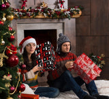 ZINTBIAL Christmas Wrapping Paper for Kids Adults - Xmas Wrapping Paper with Red/Black Plaid, Reindeer, Gnome, “Ho Ho” Words - 28 x 40 Inches, 6 Jumbo Sheets, Easy to Store ZINTBIAL
