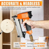 KAMSIN P630 23 Gauge Pneumatic Headless Pin Nailer Kit With 10,000PCS Pin Nails, 1/2-Inch to 1-3/16-Inch Leg Length, Air Power Micro Pinner With Safety For Furniture, Cabinets, Interior Decoration KAMSIN