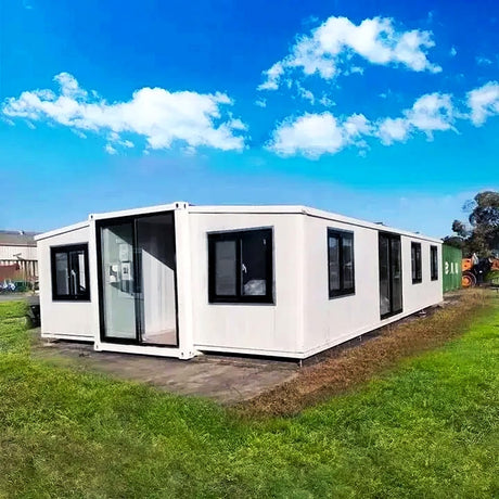 Prefab Tiny Homes for Sale, 20FT x 40ft Portable Container Modular Foldable Tiny Houses to Live in For Adults with 2 3 Bedroom and Fully Functional Kitchen & Bathroom Small Mobile Expandable Cabin Kit Generic