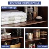 XIASLO 72" Tall Wood Storage Cabinet, Farmhouse Kitchen Pantry Cabinet with Adjustable Shelves & Drawer & Barn Doors, Versatile Storage for Kitchen, Dining Room, Bathroom, Brown XIASLO