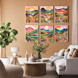 ARPADAMO 6 pack Diamond art Kits for Adults,5D Mountain Flower Diamond Painting DIY Diamond Art landscape Diamond Painting for Adult,Round Full Drill Diamonds, Diamond Art Kit for Home Decor-12x16inch ARPADAMO