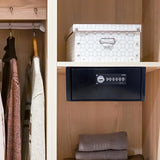 Heavy Duty Steel Under Desk Hand Gun Safe - Slide Away Gun Vault with Electric Keypad - Quick Access Gun Safe with Electronic Password Vault for Home, Business, and Car Black POCHAR