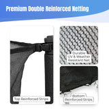 KORESPEC 14 FT Trampoline Net Replacement with 6 Pole Caps and 4 Strings, Safety Enclosure Net, Premium Breathable UV Weather Resistant Mesh, Parts Fit Outdoor Round Frame with 6 Straight Poles KORESPEC