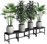 Mingyall Heavy Duty Curved Fire Pit Bench Set of 4, Metal Outside Seating, Outdoor Steel Backless Benches for Garden, Patio, Porch, Backyard, Plant Stand Mingyall