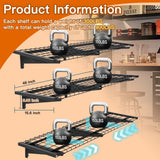WAREYEASY 3 Tier 1.3x4ft Garage Shelving Wall Mounted,Loads 900 lbs Heavy Duty Garage Wall Shelving,15.6-inch-by-48-inch Metal Wall Shelf,Sturdy Shelf for Wall Storage,Black WAREYEASY