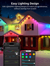 Lepro E1 AI Permanent Outdoor Lights APP Control, 150ft 90 LED Smart RGB+IC+Warm/Cool White House Eave Lights for Halloween Christmas, Alexa Google Enabled 2.4 GHz WiFi/Bluetooth, NO Remote Controller Lepro