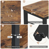 Tribesigns 55-Inch Industrial Sofa Table, 3-Tier Console Table with Metal Frame and Open Shelves, Modern Decorative Shelf, Open TV Shelf for Living Room, Entryway, Hallyway (Brown and Black) Tribesigns