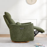 CHITA Swivel Rocker Recliner Chair, Power Nursery Glider Recliner, Nursery Rocking Chair with Adjustable Power Headrest, FSC Certified, Solid Wood Base, Moss Green CHITA