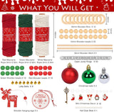 UHAPEER 137PCS Macrame Kits for Adults Beginners DIY Macrame Christmas Tree and Boho Macrame Supplies with 3 mm Macrame Cord Cotton Beads Xmas Ornaments Christmas Decorations Gifts Wall Hanging UHAPEER