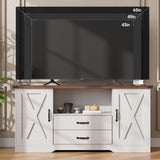 Maupvit Farmhouse TV Stand for 65 Inch TV, Television Stands with Drawers, TV Console with Storage, 58.3" TV Cabinets,Modern Entertainment Center for Living Room Bedroom,White Maupvit