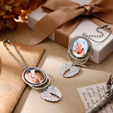 Landical 6 Pcs Sublimation Rhinestone Trays Pendant Set Sublimation Blanks Bulk Keychain Making Kit Double Sided Angel Wing Heat Sublimation Pendant Printing Hot Transfer Sublimation Ornament Blanks Landical