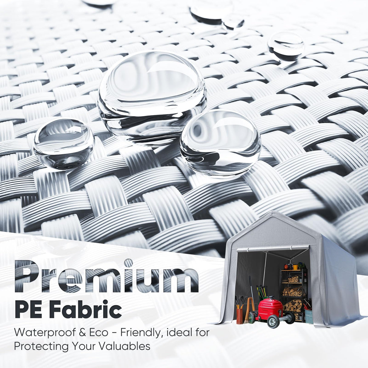 Quictent Heavy Duty 8x12FT Carport Shelter with Roll-Up Mesh Windows, Portable Garage Canopy for Motorcycle Storage, Outdoor Equipment, Patio Furniture Cover - Silver Gray Quictent