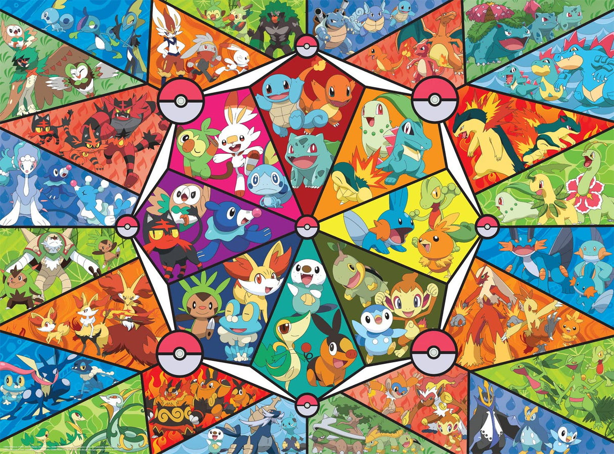 Buffalo Games - Pokemon -: Stained Glass Starters - 1000 Piece Jigsaw Puzzle for Adults -Challenging Puzzle Perfect for Game Nights - Finished Size is 26.75 x 19.75 Buffalo Games