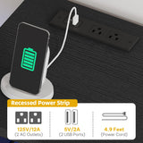 DWVO Entertainment Center with Bookshelves, LED TV Stand for 65/60 inch TV, Black TV Stand for Living Room with 2 Modern 4-Tier Bookshelves & Power Outlets, Black DWVO