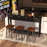 Kinsuite Long Sofa Table with 4 Drawers - Modern Black Console Table with 1 Bottom Shelf, 60 inch Wood Hallway Table Entryway Table for Living Room Bedroom Kitchen Kinsuite