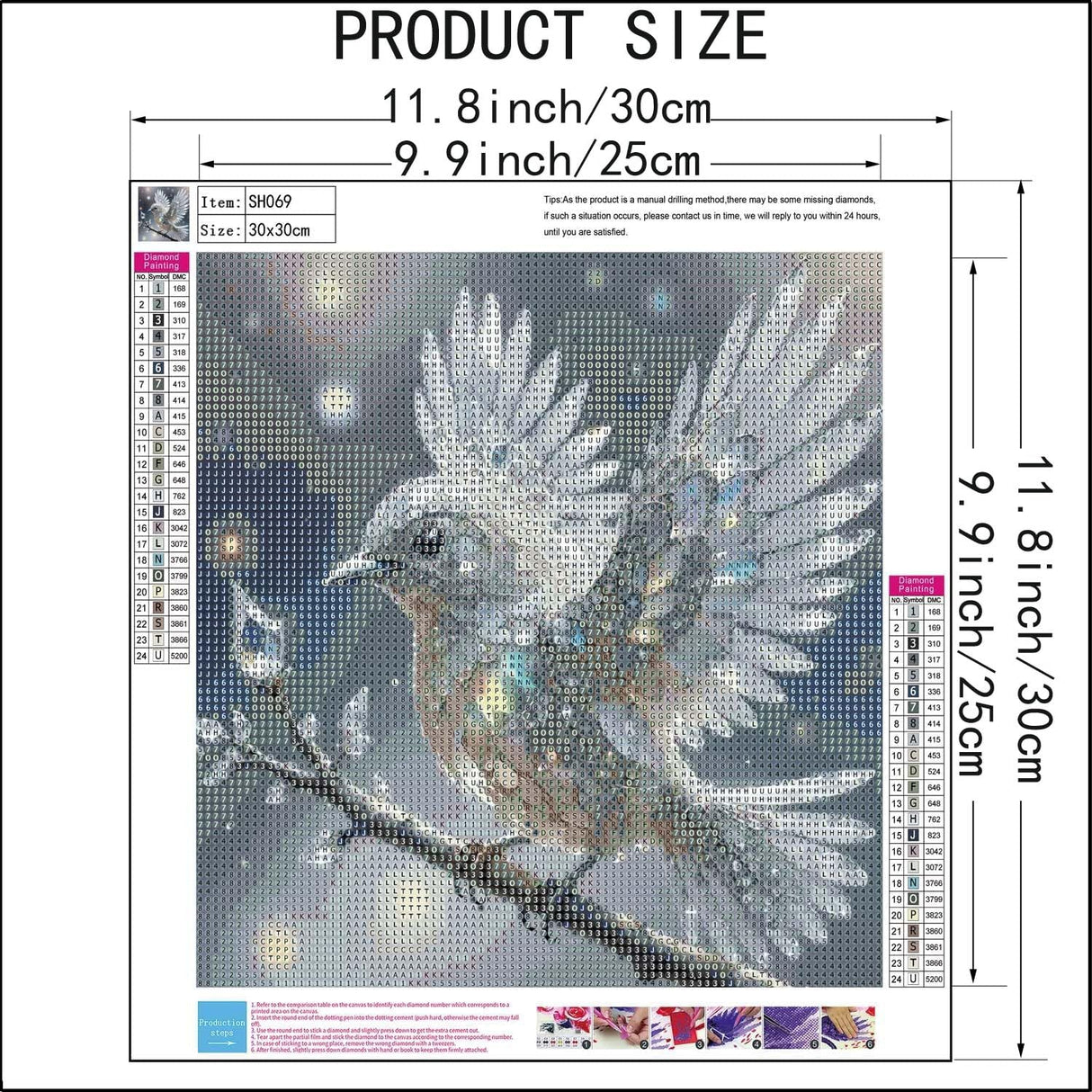 Hummingbird 5D Diamond Painting Kits for Adults,Diamond Art Kits White Bird for Beginners,DIY Full Drill Gem Art Craft Kits for Adults Home Wall Decor 12x12inch SHICERNHJ