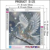 Hummingbird 5D Diamond Painting Kits for Adults,Diamond Art Kits White Bird for Beginners,DIY Full Drill Gem Art Craft Kits for Adults Home Wall Decor 12x12inch SHICERNHJ
