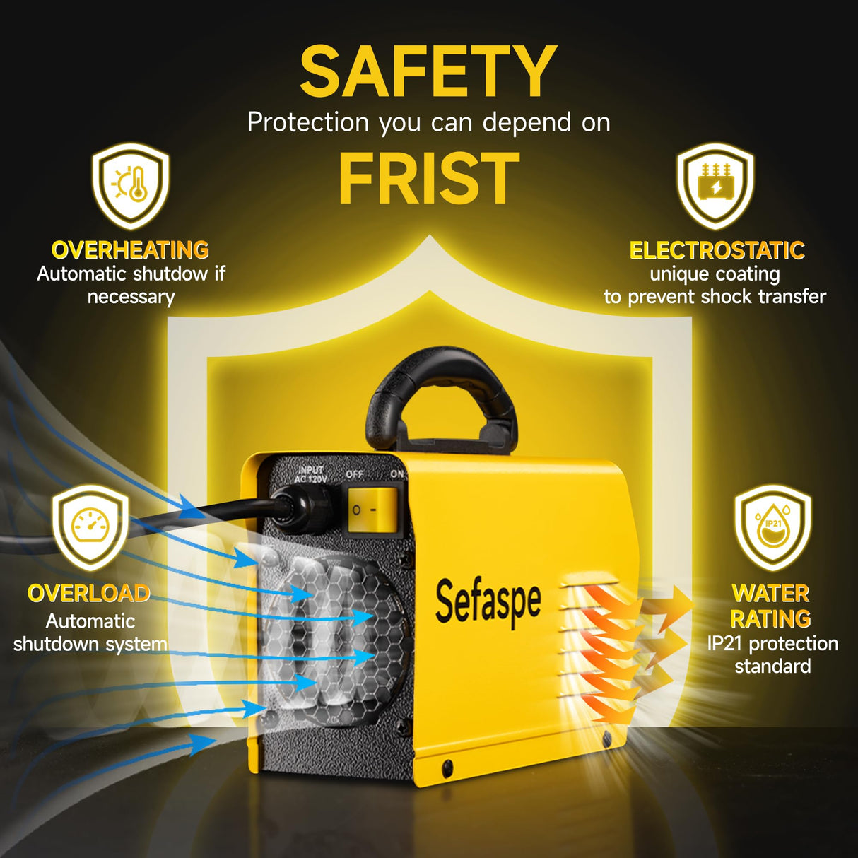 Sefaspe Stick Welder Machine, Mini Portable ARC MMA 110V 120A Welding Machine, IGBT Inverter Welder with Synergic Control, Hot Start, Arc force, Anti-Stick Sefaspe