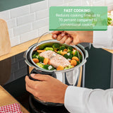 T-fal Ultimate Stainless Steel Pressure Cooker 6.3 Quart, Induction Compatible, Secure Locking Lid, Safe & Easy to Use, Cookware, Pots and Pans, Kitchen, Dishwasher Safe, Silver T-Fal