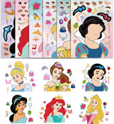 36 PCS Make-a-face Sticker Sheets Large Make Your Own Mix and Match Stickers for Kids Sticker Play Set Reusable Stickers Fantasy Kids Arts and Crafts Activity Party Favor Supplies Craft (Princess) Ahyuan