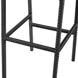 Topeakmart Outdoor Wicker Bar Table and Chairs Set, 7-Piece Patio Rattan Dining Furniture Set with Acacia Wood Tabletop, 6 Removable Cushions, Rain Cover, Black/Beige Topeakmart